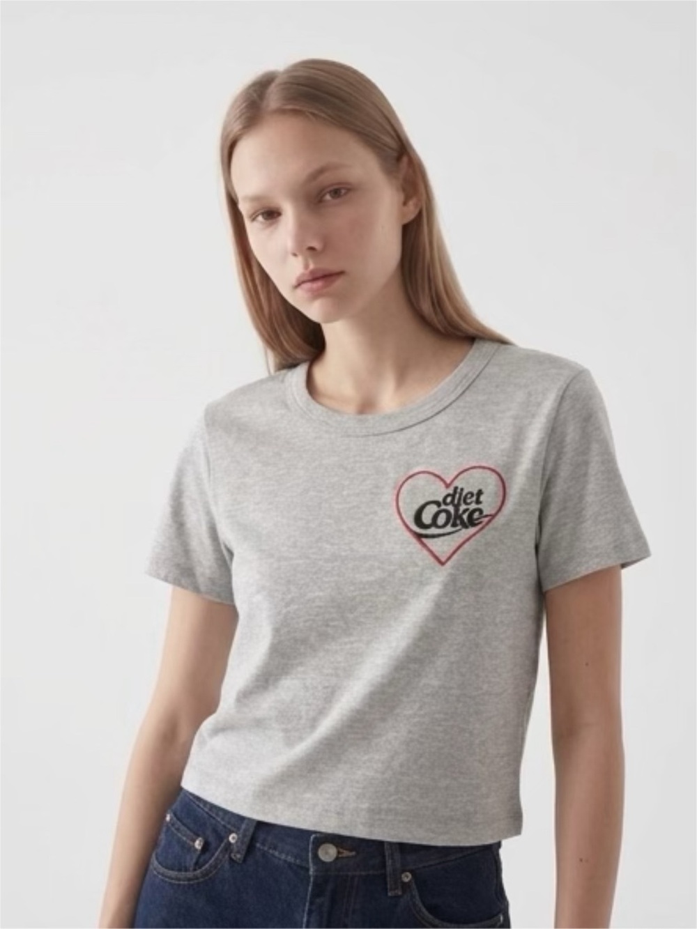 Junk Food Diet Coke Heart Logo Grey Tee